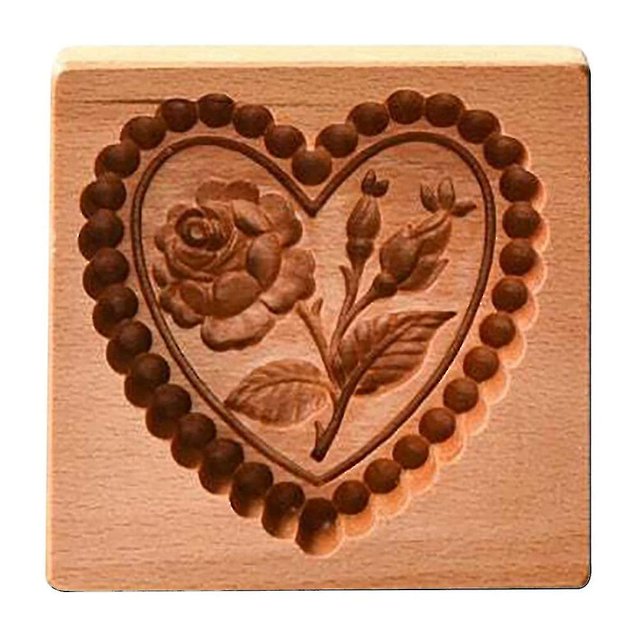 Molde para galletas, molde para galletas de mantequilla, cortador de galletas de madera, molde para galletas B