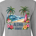 thumbnail image 4 of Inktastic Aloha Hawaii Tropical Beach Surfboard Design Long Sleeve T-Shirt, 4 of 5