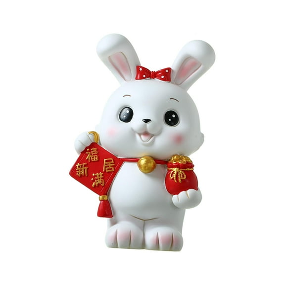 Chinese New Year Rabbit Desk Statue Figurine Sculpture Table Decoration Entrance Option 1