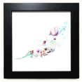 thumbnail image 1 of Fire Balloon Hat Camera Watercolor Painting Black Square Frame Picture Wall Tabletop, 1 of 3
