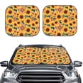 thumbnail image 2 of Honeii Bohemian Sunflower Print Foldable Car Sun Shade for Windshield, 2-Piece UV Protection Shade, Protects Car Interior, Ideal for Cars, Trucks, SUVs-Small, 2 of 6