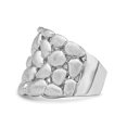 thumbnail image 5 of Satin Textured Nugget Ring in Sterling Silver with Rhodium Plating, 5 of 5