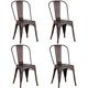 thumbnail image 1 of Lote de 4 Sillas de Comedor de Metal, Estilo Industrial, Sillas de Cocina Apilables, Silla de Jardín en Casa, Color óxido 85x45x45cm esquí esquí Gafas de esquí, 1 of 5