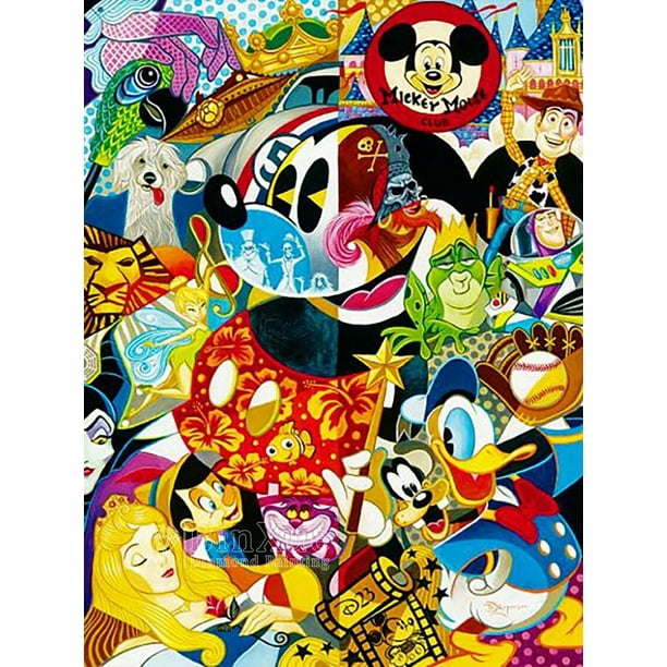 Kit de pintura de diamantes de polvo de Disney, grafiti colorido, Mickey, Hada, dibujos animados, imagen de moda, punto de cruz, hecho a mano, arte de diamantes de imitación DIY