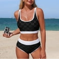 thumbnail image 2 of Duqingm Women'S Bikini Swimsuits Women's High Waisted Bikini Deep V Neck Two Piece Swimsuit Tummy Control Bathing Suits Black,M, 2 of 7