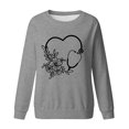thumbnail image 4 of gcong Nurse Doctor Stethoscope Sweatshirt Women Crew Neck Floral Holiday Lightweight Pullover Tops Nurse Stethoscope Sweatshirt Grey S, 4 of 5