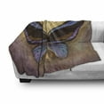 thumbnail image 3 of Butterfly Soft Flannel Fleece Throw Blanket, Monarch Butterfly Vintage British Grunge Victorian Photography Art Theme Print, Cozy Plush for Indoor and Outdoor Use, 50" x 70", Multicolor, by Ambesonne, 3 of 6