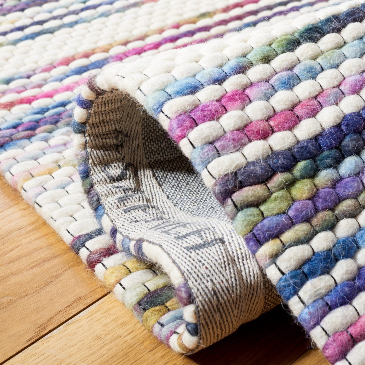 SAFAVIEH Marbella Roland Striped Area Rug, Ivory/Blue, 8' x 10'