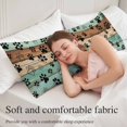 thumbnail image 6 of Turquoise Dog Paws Long Body Pillow Cover 20x60 Inch, Farmhouse Vintage Modern Green Brown Wood Decorative Pillowcase with Zipper, Microfiber Soft Breathable Long Pillowcases for Women, 6 of 9