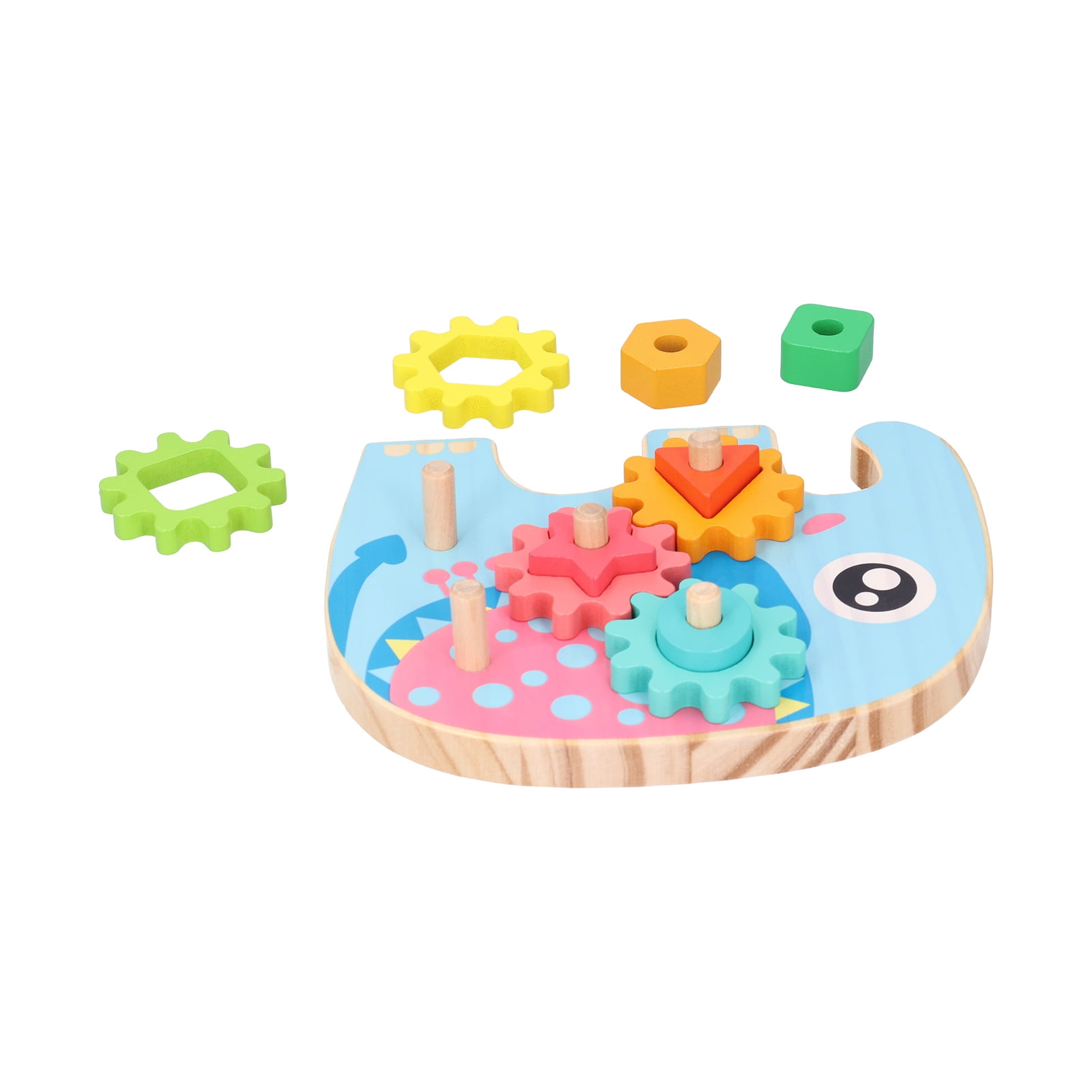 LHCER Children Gear Building Blocks Matching Game Kid Wooden Blocks Shape Sorting Educational