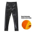 thumbnail image 3 of Girls Stretchy Faux Leather Leggings Winter Warm Tights Pants Kids Winter Thick Fleece Lined Trousers 2-12 Years, 3 of 7