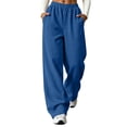 thumbnail image 3 of QSAWXQZ Womens High Waisted Wide Leg Sweatpants Elastic Waist Pockets Athletic Pants 2XL, 3 of 9