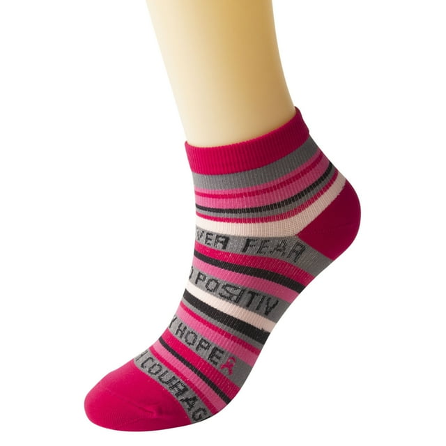 GDREDA Womens Cancer Awareness Socks Ribbon Soft Sport Sock Bulk Pack Lace Socks Socks for Women Circulation Socks for Women 6 Socks Pack Non Socks Running Women Socks Womens Socks
