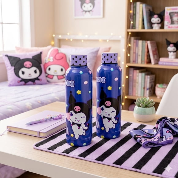 Set 2 Termos Acero Doble Pared Kuromi 510 ml