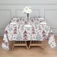 thumbnail image 3 of White Christmas Tree Pattern Square Tablecloth,Waterproof Square Table Cover,Wipeable Spillproof Washable Table Cover for Home Kitchen Party Decor 42"X42"(107x107cm), 3 of 6