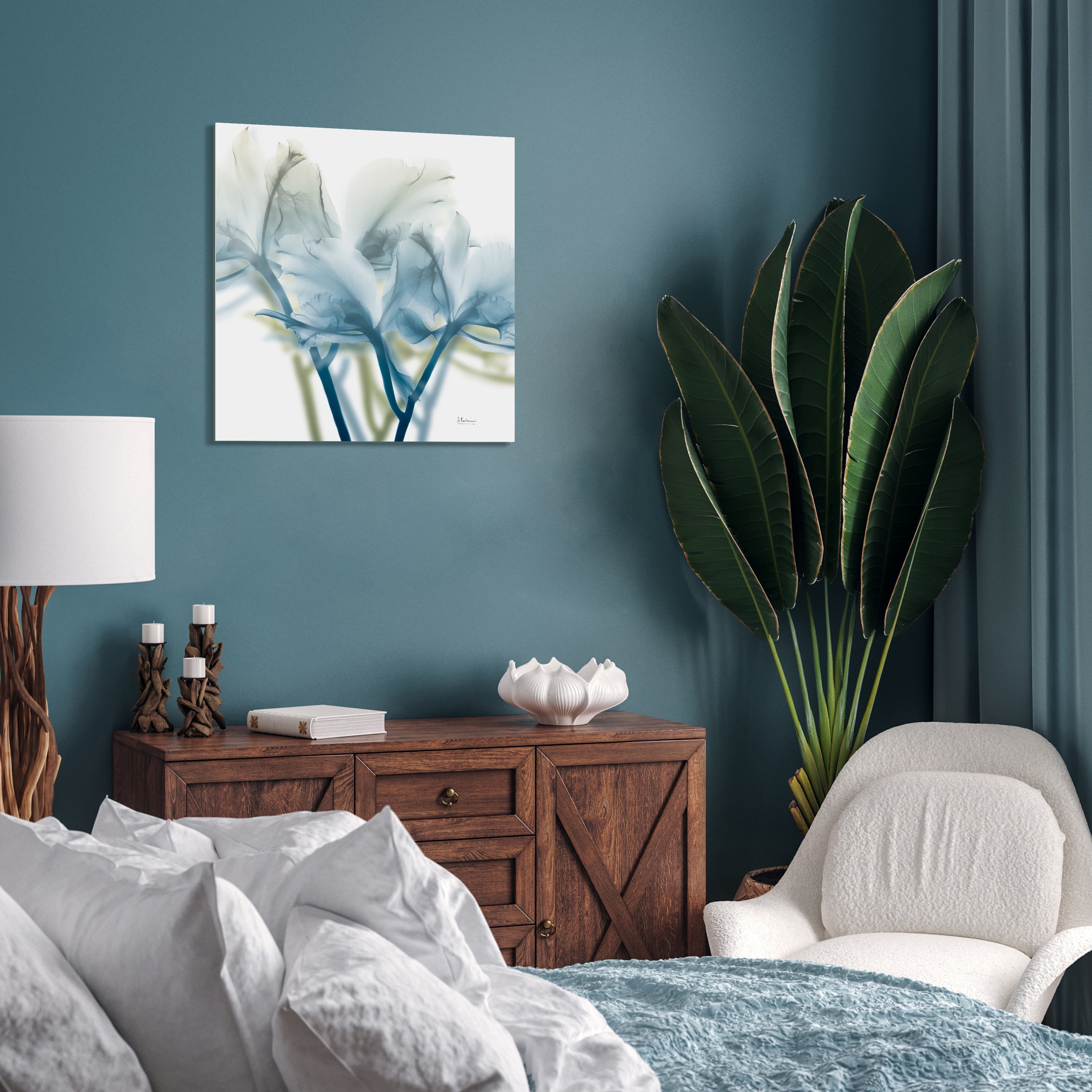 Empire Art Direct Unfocused Beauty 3 Frameless Free Floating Tempered Glass Panel Graphic Flower Wall Art, 24" x 24" x 0.2", Ready to Hang