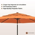 thumbnail image 6 of Mondawe 11 ft Orange Patio Umbrella - 3-Tier Vented Top Design, Waterproof Fabric for Outdoor Patio, 6 of 6