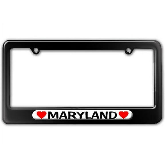 Maryland Love with Hearts License Plate Frame