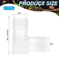 thumbnail image 2 of Uxcell 5/8" Plastic Hose Barb 90 Degree Elbow 10 Pack Barb Fittings 2 Way Equal Barbed Joint Splicer Mender Adapter Union Adapter, 2 of 7