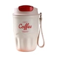 thumbnail image 2 of Insulated Coffee Tumbler, Travel Coffee Mug with Handle, Leak Proof Coffee Travel Mug, to Go Coffee Mug with Lid and Carry Strap, 6X3 Inch White Stainless Steel Thermal Water, 2 of 6