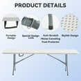 thumbnail image 4 of 4 Foot Foldable Table - Sturdy, Heavy Duty and Portable for Party, Dining, Picnic, Outdoor, Home, Party, Hold up to 330 lb (White, 4 Foot Table Cloth Included), 4 of 5
