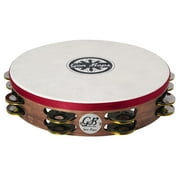 Gon Bops 10" Double-Row Jingles Wooden Tambourine with Head