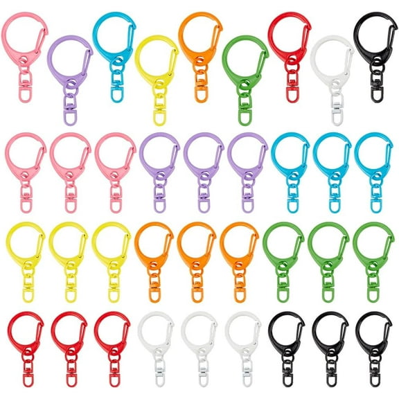 PH 36pcs 9 Candy Colors Keychain Rings Swivel Clasps Colored Key Rings Metal Split Key Ring for Keychain Key Holders Bag Pendants Making DIY Crafts Home Office 1.75 Inch Colorful