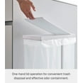 thumbnail image 4 of Yamazaki Home Lidded Garbage Bag Holder, White, Steel, 12, Lid, 4 of 7