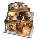 thumbnail image 1 of Kits de Inserción de Rincón de Libros para Hacer Mismo Kit de Construcción de Casa de Muñecas de Madera Casa Mágica Casa Sujetalibros con Luces LED Estantería, 1 of 6