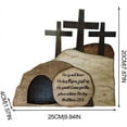thumbnail image 3 of Easter Decor​ Wooden Cross Tomb "He is Risen" Scripture Set Resurrection Theme Holiday Display, Religious Home Altar Accent, 3 of 6