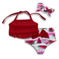 thumbnail image 1 of HAWEE Maillot de Bain Bébé Fille Mignon Triangle à Franges Bikini Tankini 2 Pcs Maillot de Bain Filles, 1 of 7