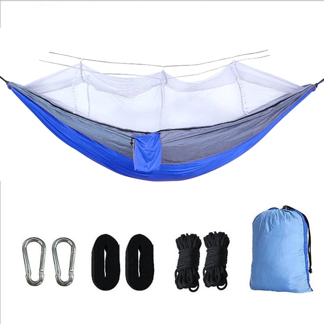 Fiudx Hamaca Antimosquitos, Ligera, de Tela de Paracaídas, Resistente Al Agua, Ideal para Uso En Exterior, Ideal para Acampar, 260 X 140 Cm.
