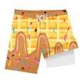 thumbnail image 4 of Gubotare Swim Suit for Boys Boys Swim Trunks Compression Liner Swim Shorts Bathing Suit with Boxer Brief Quick Dry Swimwear 5T 6T (Khaki,5-6 Years), 4 of 4