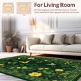 thumbnail image 2 of Flatwoven High Traffic Area Rug, Charming Low Pile Floral Artwork, Non Slip, Stain Resistant, Washable Area Rugs for Living Room, Bedroom(Green, 3X5), 2 of 8
