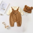 thumbnail image 6 of Zwiiyzr 2025 Infant Baby Girl Boy One Piece Outfit Solid Romper Long Sleeve Onesie Cotton Jumpsuit With Hat Outfits Baby Clothes Black, 6 of 7
