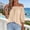 Khaki, variant on Womens Off Shoulder Blouses Elastic Neckline Loose Fit Cute Ruffle Sleeve T Shirts Summer Casual Vacation Beach Holiday Tops
