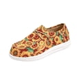 thumbnail image 2 of Womens Comfortable Daily Walking Shoes, Canvas Printed Slip On Loafers, Lightweight Casual Flat Footwear Yellow 43, 2 of 8