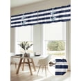 thumbnail image 6 of 2 Panels Navy Blue Stripe Nautical Valance for Windows, Aqua Anchor Summer Coastal Light Filtering Kitchen Curtains, Rod Pocket Window Treatment Curtain Valances for Living Room Bedroom, 42"x12", 6 of 9