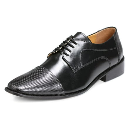 Image of LIBERTYZENO Men s Leather Classic Tread Design Lace Up Derby Dress Shoes