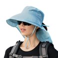thumbnail image 1 of Wide Brim Shawl Design Adjustable Windproof Rope Fisherman Hat Women Lightweight Ponytail Hole Visor Hat, 1 of 10