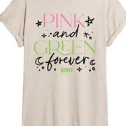 Wicked - Pink and Green Forever - Juniors Oversized Graphic T-Shirt