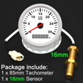 thumbnail image 1 of H 3000rpm 4000 Rpm Meter + M16 Tachometer Sensor 85mm Gasoline Diesel Engine Tacho With Lcd Hourmeter For Marine Boat Motorcycle, 1 of 1