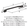 thumbnail image 3 of Amerock Ravino 6-5/16 inch Center-to-Center Oil-Rubbed Bronze Cabinet or Furniture Pull, 25 Pack, 3 of 4