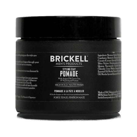 Brickell Men s Hair Styling Clay Pomade  Strong Hold & Matte Finish  Natural & Organic | 2 oz  Scented