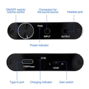Dazone 16-300Ω Mini HIFI 1-Channel Headphone Amplifier with Audio USB Cable