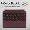 thumbnail image 4 of Slim Surface Type Cover for Pro 11/10/9/8/X 13", Backlit Keyboard with Trackpad and Pen Holder,Burgundy, 4 of 7
