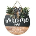 thumbnail image 6 of 12 inWooden Welcome Doorplate WELCOME Bow Simulation Flower Door Hanging Thanksgiving Halloween Welcome Decoration, 6 of 9