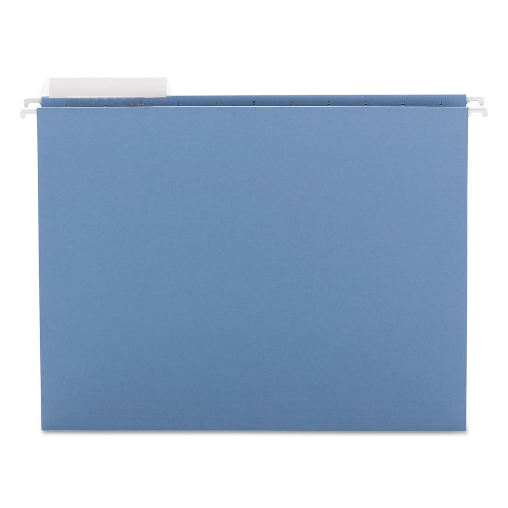 1/3 Cut Tab Letter Size Colored Hanging Folders - Blue (25/Box)