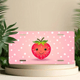 thumbnail image 6 of 1 Pcs 2D Flat License Plate Covers & Frames, A cute strawberry For Decorative Front, Waterproof For Decoration Aluminum License Plate Covers & Frames Cover For Men Women, 12" X 6", 6 of 7