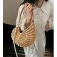 thumbnail image 2 of JUYGO Handwoven Seashell Bag for Women Crochet Beach Bag Boho Clutch with Pearl Strap Leather Handle Unique Design 2025, 2 of 7